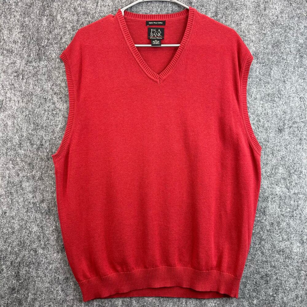 Jos. A. Bank Vest Men Size XL V-neck Sleeveless Pima Cotton